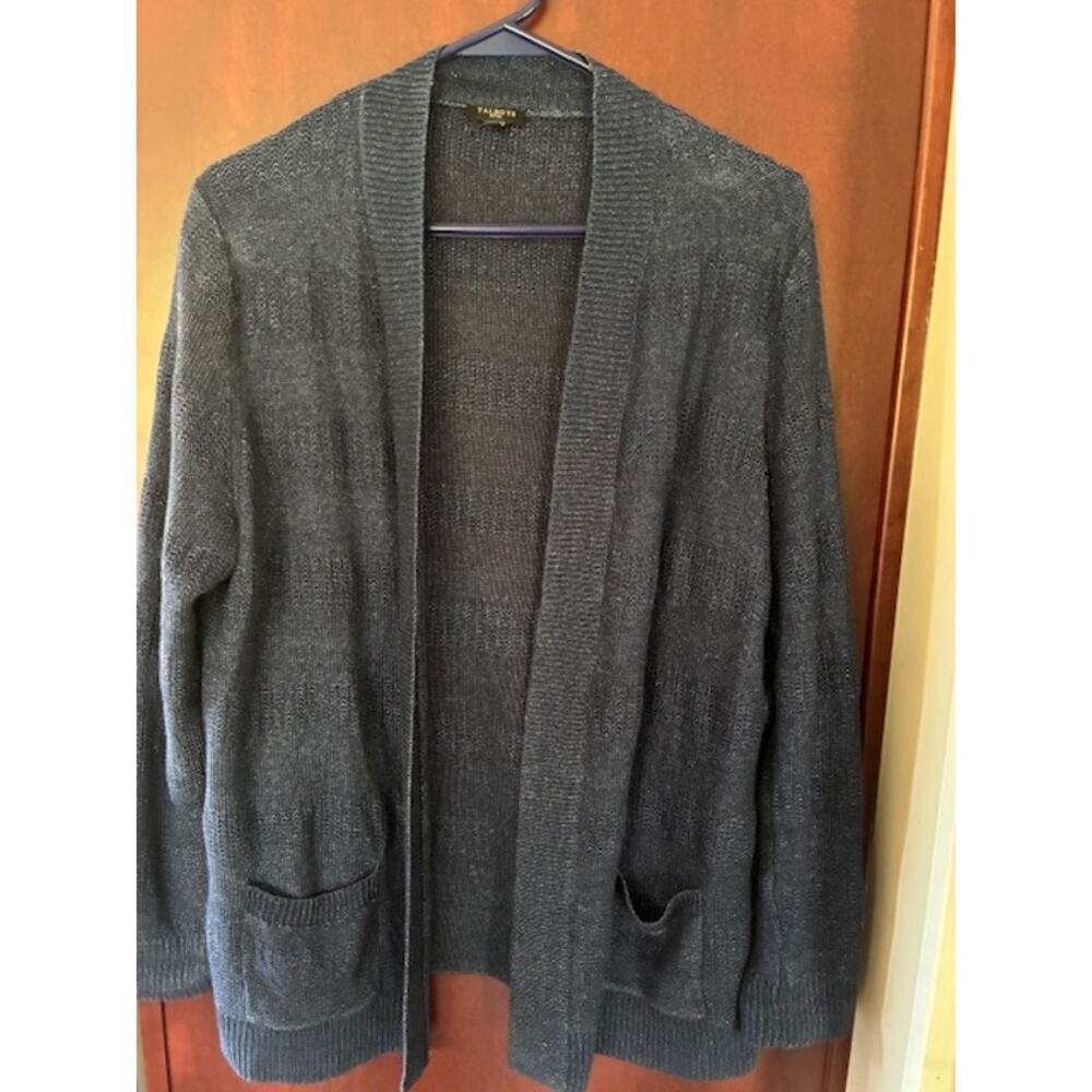 Talbots 100% Linen Long Blue Open Cardigan Sz XL - Picture 7 of 7